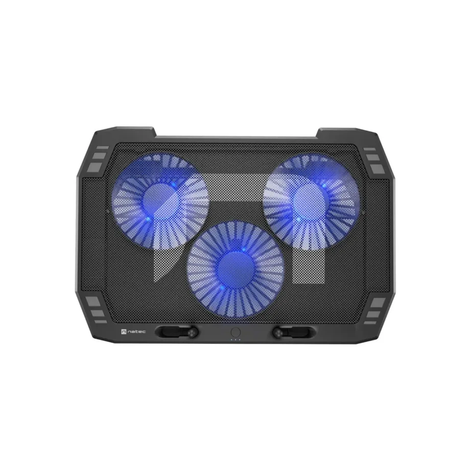 Natec Oriole NPL-1926 400x270x25 mm 3×120 mm ventilaatoriga sinise LED-iga jahutusalus kuni 17,3” sülearvutile USB-toitega – 6