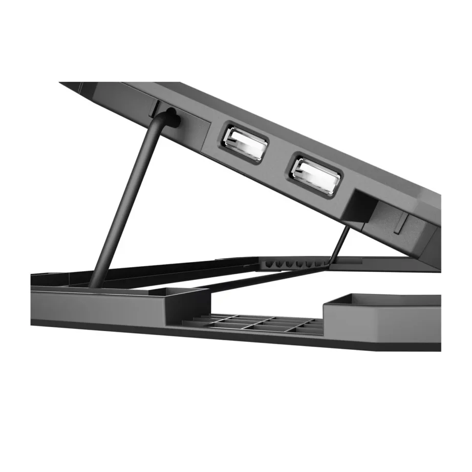 Natec Oriole NPL-1926 400x270x25 mm 3×120 mm ventilaatoriga sinise LED-iga jahutusalus kuni 17,3” sülearvutile USB-toitega – 9