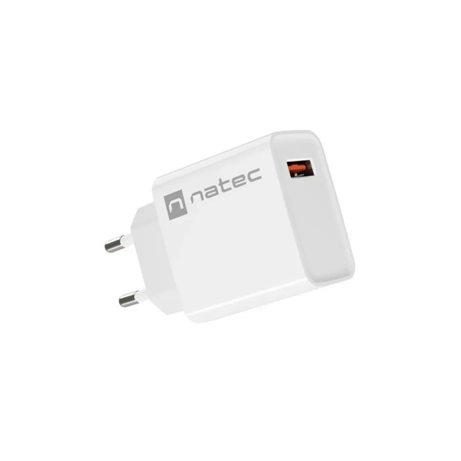 Natec Ribera NUC-2057 18W valge USB-A seinakontakti kiirlaadija (1 port, kiirlaadimise toega, AC 100-240V, 83x43x27 mm) – 6