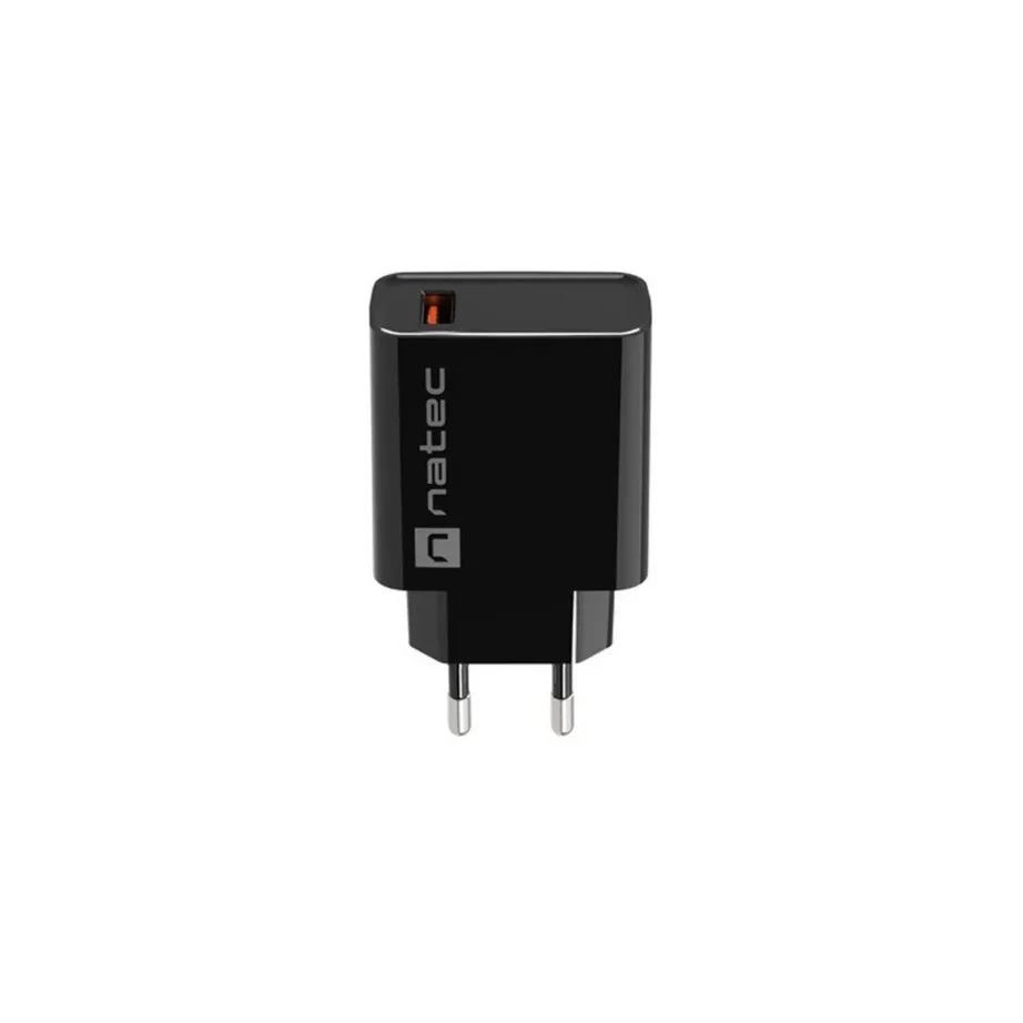 Natec Ribera NUC-2058 18W USB-A kiirlaadija, must, 83x43x27 mm, universaalne, QC 3.0 – 7
