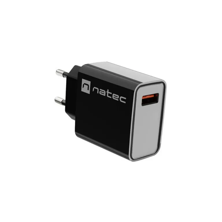 Natec Ribera NUC-2058 18W USB-A kiirlaadija, must, 83x43x27 mm, universaalne, QC 3.0