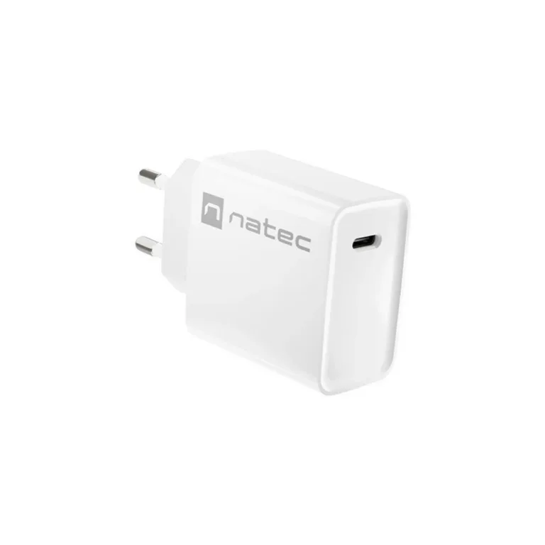 Natec Ribera NUC-2059 20W USB-C PD 3.0 valge kiirlaadija (83x43x27 mm) universaalne