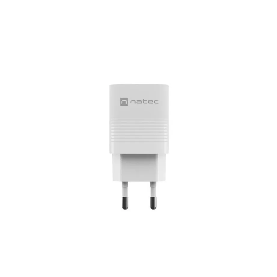 Natec Ribera NUC-2140 30W valge GaN seinalaadija, 1x USB-A, 1x USB-C, QC 3.0 ja PD 3.0, universaalne kasutus – 5