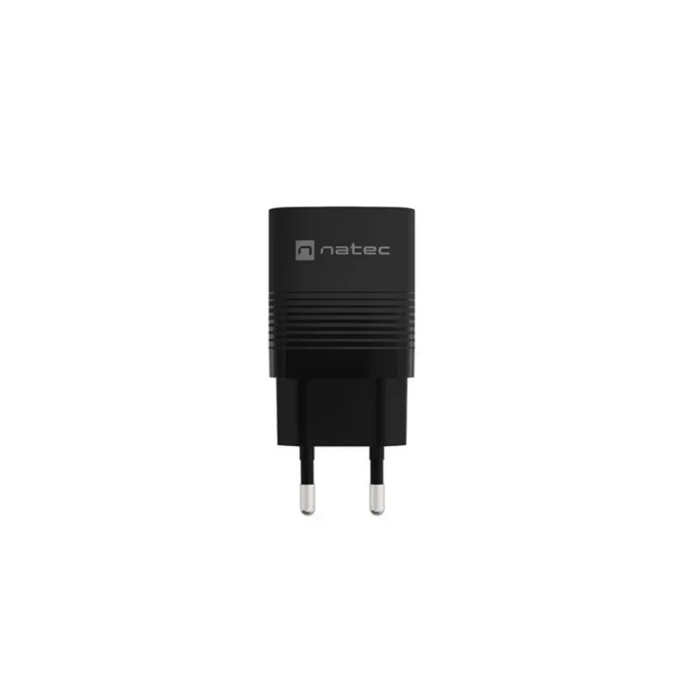 Natec Ribera NUC-2141 30W must GaN seinakiirlaadija USB-C ja USB-A, 1x USB-C, 1x USB-A, Quick Charge 3.0, Power Delivery 3.0, universaalne