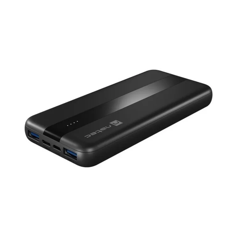 Natec Trevi Slim Q V2 NPB-2294 10000 mAh must LiPo kiirlaadimisega akupank, 3 seadmele, USB-C/USB-A