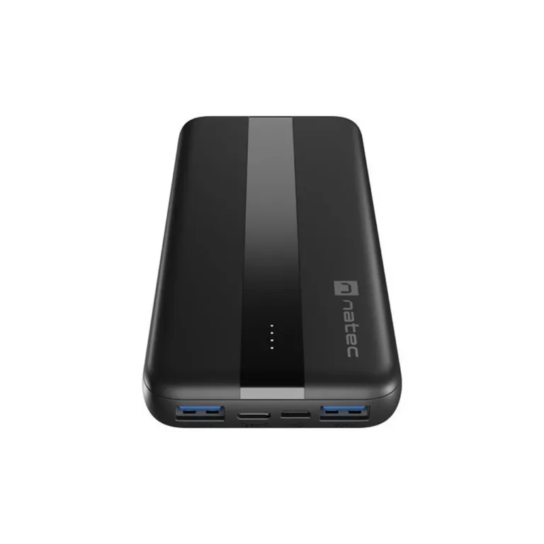 Natec Trevi Slim Q V2 NPB-2294 10000 mAh must LiPo kiirlaadimisega akupank, 3 seadmele, USB-C/USB-A