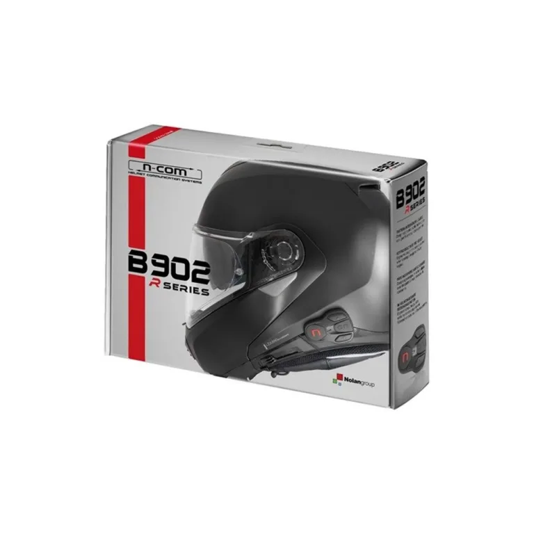 Nolan N-Com B902 R must Bluetooth 4.1 mootorratta intercom FM-raadioga, 700 m ulatuses, 15 h aku, 1 tk