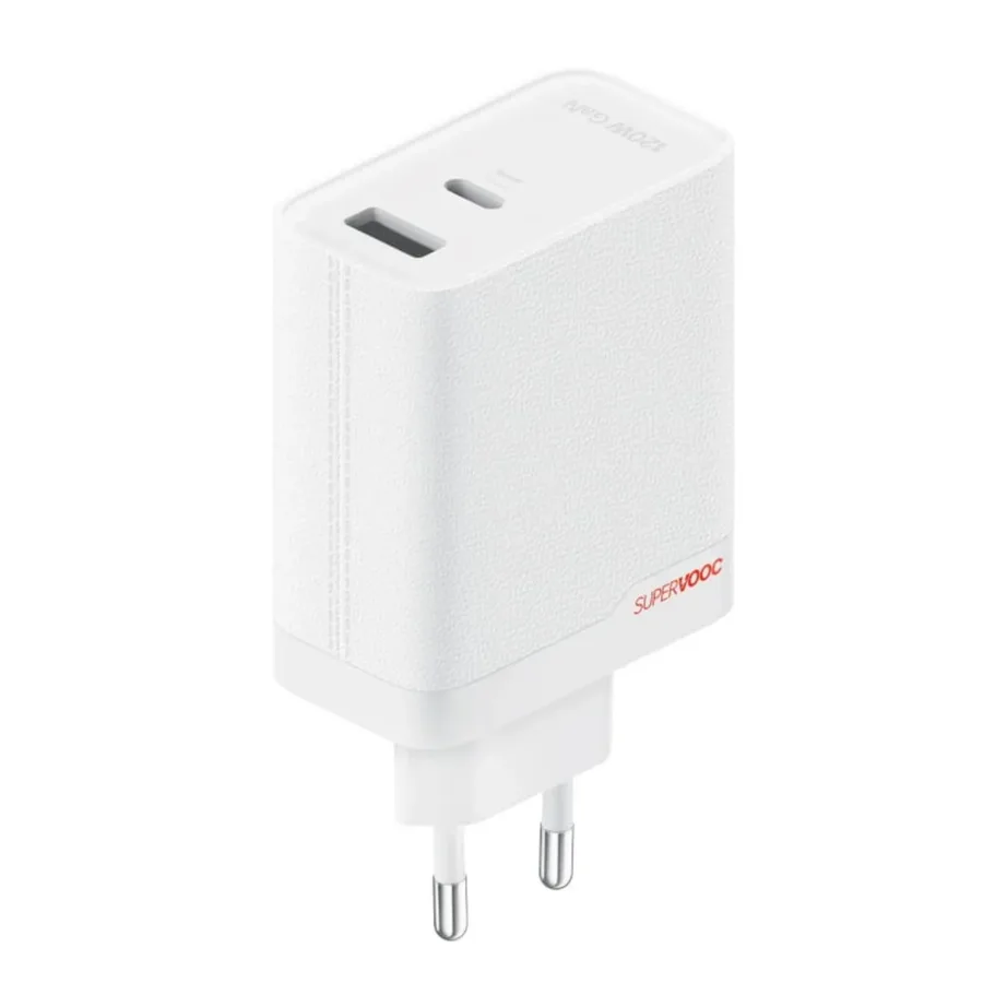 OnePlus SUPERVOOC 120W USB-A ja USB-C kiirlaadija valge-punane + USB-C kaabel – 2
