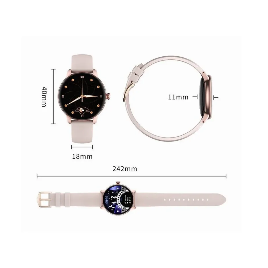 Oromed ORO LADY GOLD NEXT 1.09″ IPS kuldne IP68 nutikell, alumiiniumkorpus, 180 mAh, Bluetooth 5.0, iOS/Androidile – 2