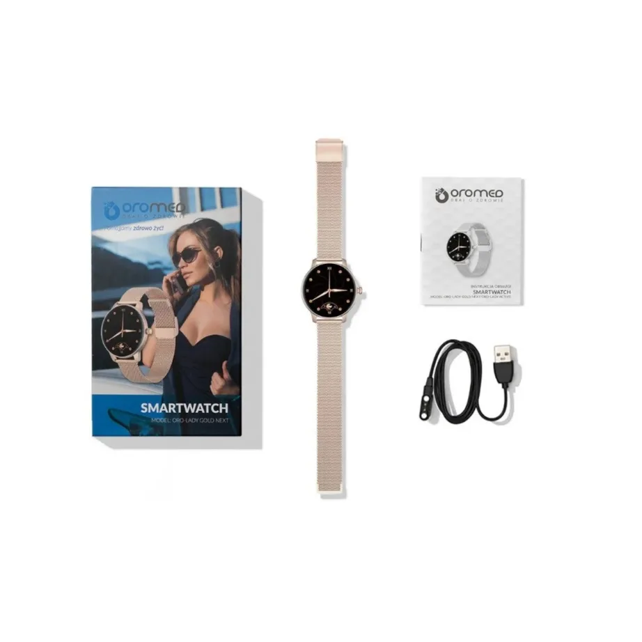 Oromed ORO LADY GOLD NEXT 1.09″ IPS kuldne IP68 nutikell, alumiiniumkorpus, 180 mAh, Bluetooth 5.0, iOS/Androidile – 10