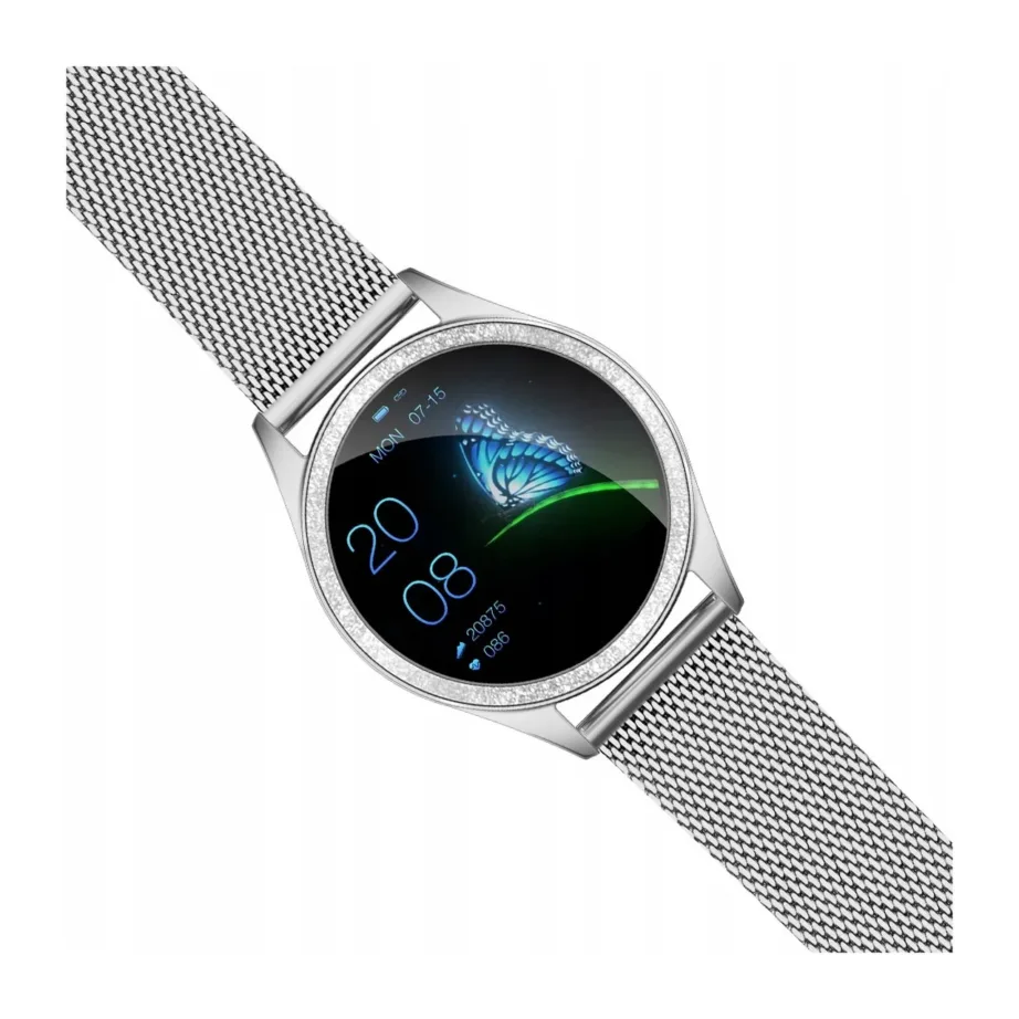 Oromed ORO-SMART CRYSTAL SILVER 38 mm hõbedane metallist nutikell 1,04″ LCD puuteekraaniga, pulsi ja vererõhu jälgimine, veekindel, kuni 168 h aku – 4