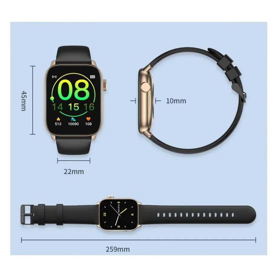 Oromed ORO SMART FIT 6 kuldne/must 1,69″ IPS nutikell IP68, pulsimõõtja, unejälgimine, multispordirežiim, 220mAh, Android/iOS – 2