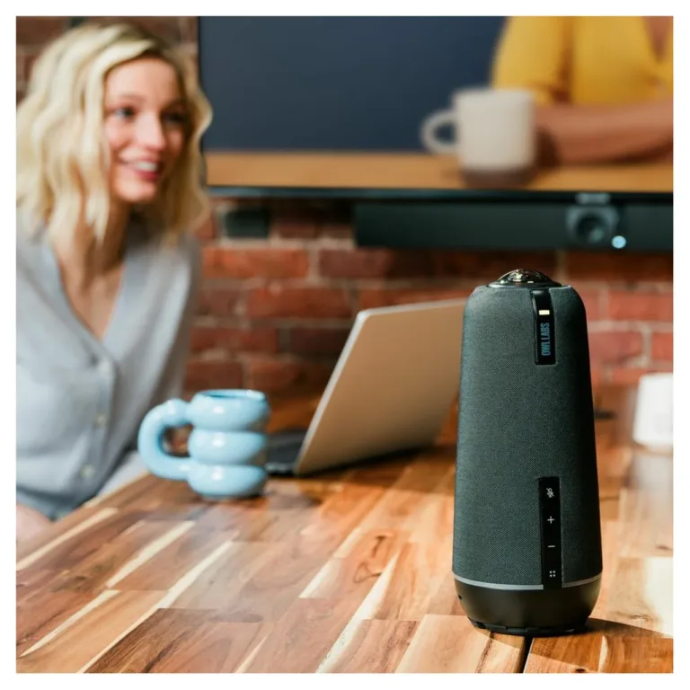 Owl Labs Meeting Owl 4+ MTW405-2000 4K 360° videokonverentsikaamera mikrofonide ja kõlaritega, Wi-Fi/LAN, USB-C, automaatse fookuse ja suumiga, 64MP, Windows/Mac/Linux tugi