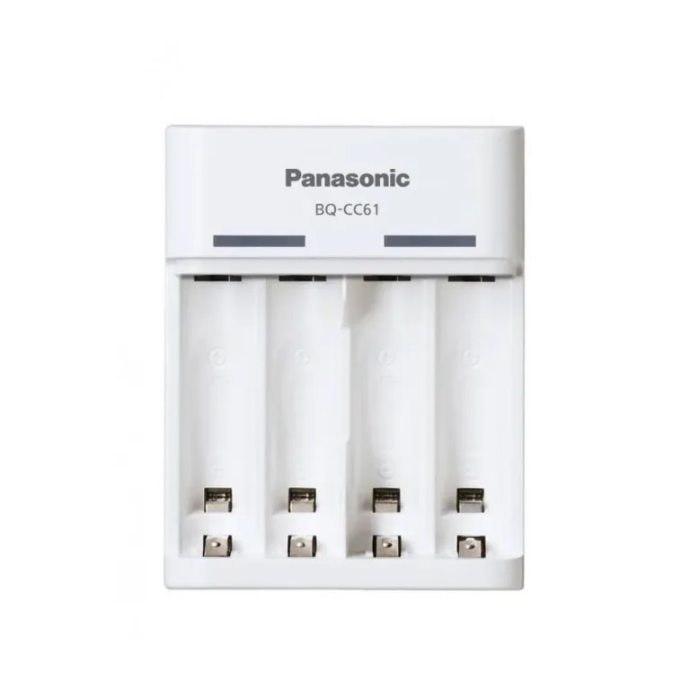 Panasonic BQ-CC61USB valge USB-laadija 4x AA/AAA akule, LED-indikaatoritega