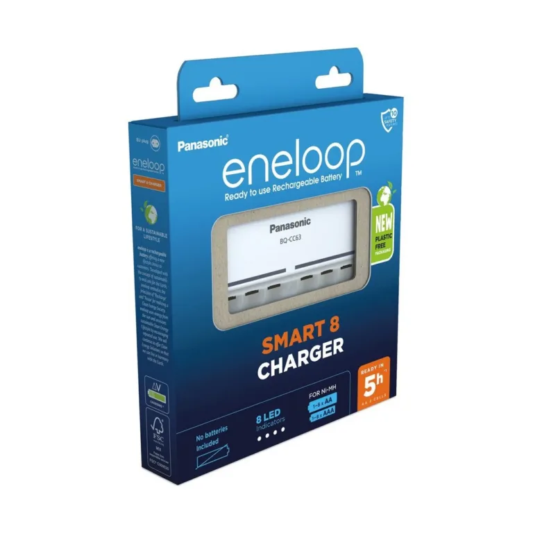 Panasonic BQ-CC63E ERP 4-AA/AAA valge akulaadija, LED-indikaator, 100–240V