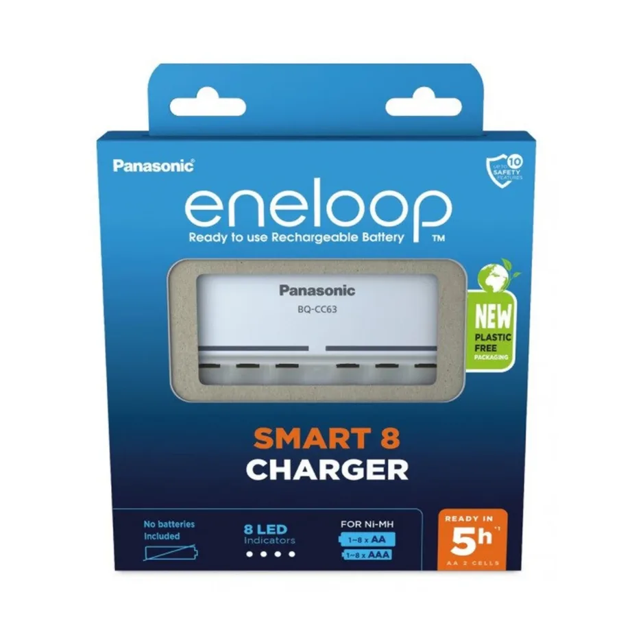 Panasonic BQ-CC63E ERP 4-AA/AAA valge akulaadija, LED-indikaator, 100–240V