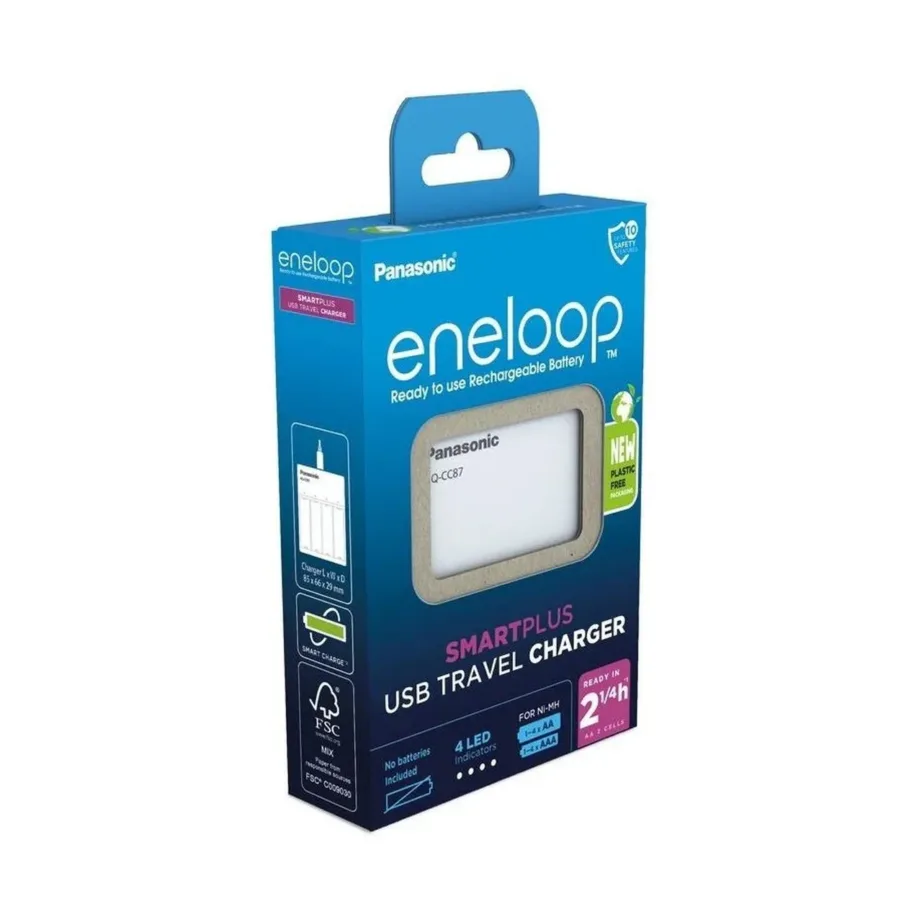 Panasonic BQ-CC87USB valge USB-laadija 4x AA/AAA akule, LED-indikaatoriga – 2