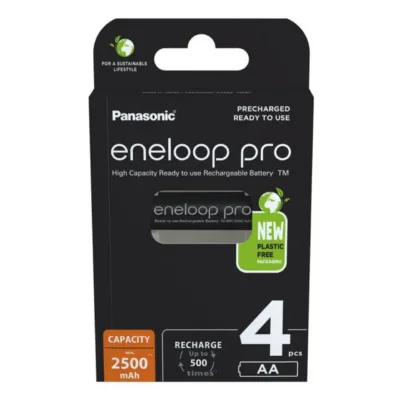 Panasonic Eneloop Pro BK-3HCDE/4CP 4 × AA 2500 mAh mustad Ni-MH laetavad akud