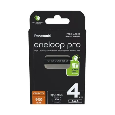 Panasonic Eneloop Pro BK-4HCDE/4CP mustad laetavad AAA akud 930 mAh, 4 tk blisterpakendis