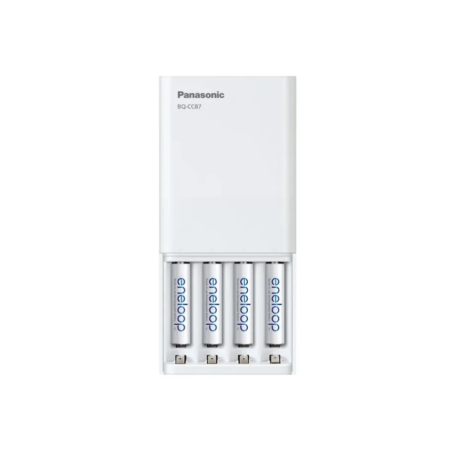 Panasonic K-KJ87MCD40USB Smartplus USB akulaadija 4x AA 2000 mAh akuga, LED-indikaatorid, valge – 5