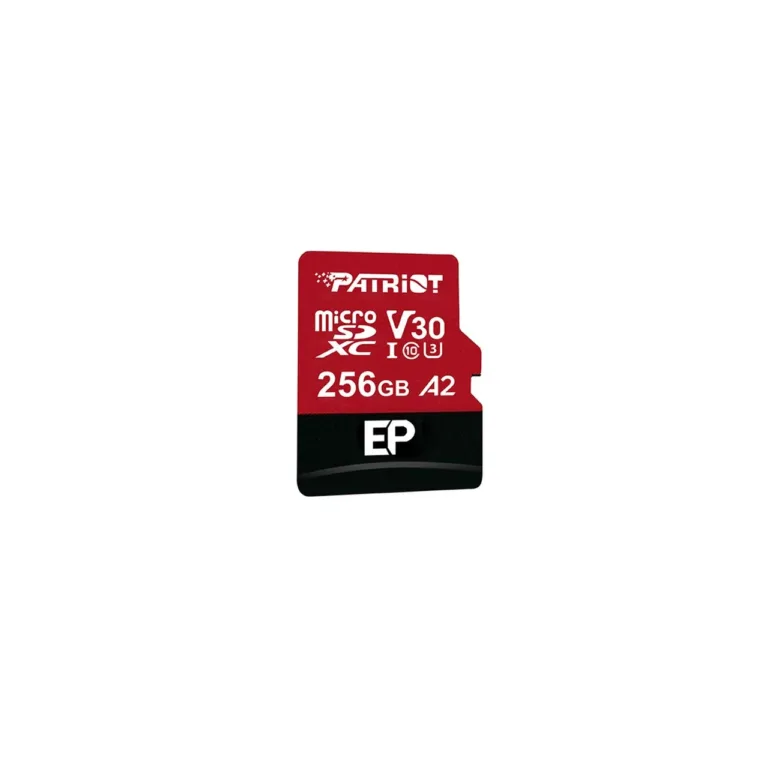 Patriot Memory EP A2 256GB MicroSDXC V30 U3 Class 10 mälukaart, 90MB/s, must/punane (PEF256GEP32MCX)
