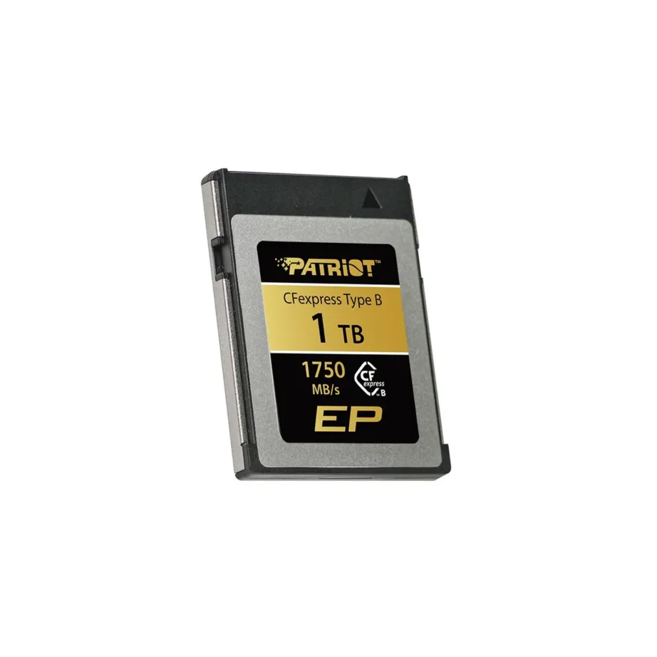 Patriot Memory EP PEF1TBEPAB 1TB CFexpress Type B mälukaart 1750 MB/s PCIe Gen3×2 must/kuldne professionaalseks fotograafiaks – 3
