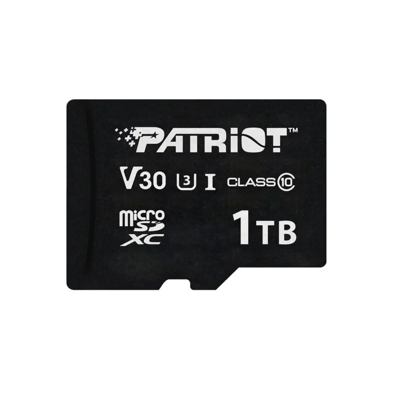 Patriot Memory PSF1TBVX31MCX 1TB UHS-I U3 V30 Class 10 MicroSDXC mälukaart, 90MB/s lugemiskiirus, 80MB/s kirjutamiskiirus, must