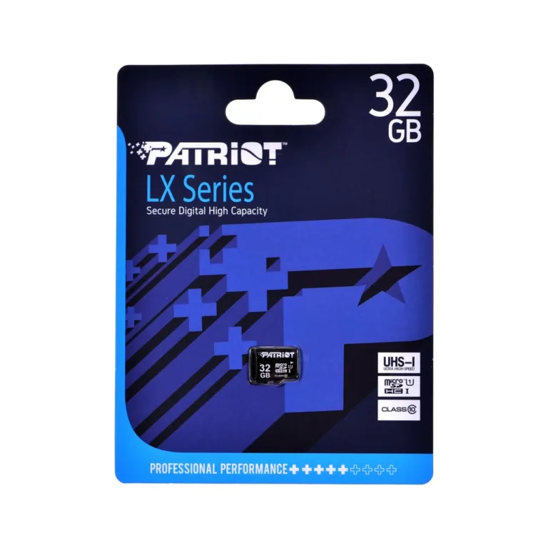 Patriot Memory PSF32GMDC10 32 GB MicroSDHC UHS-I Class 10 U1 V10 must mälukaart, lugemiskiirus kuni 80 MB/s