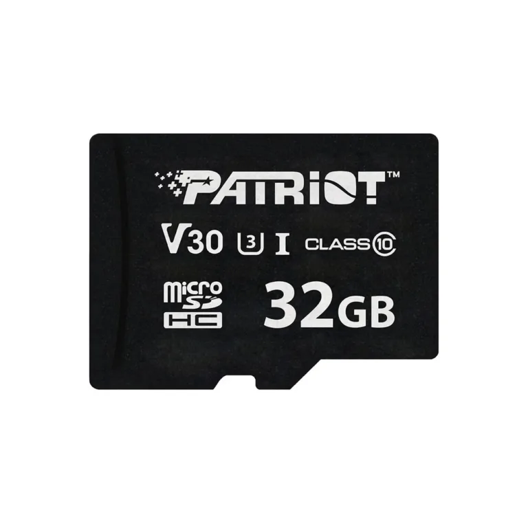 Patriot Memory PSF32GVX31MCH 32GB MicroSDXC V30 UHS-I U3 klass 10 mälukaart, 90 MB/s, veekindel, must
