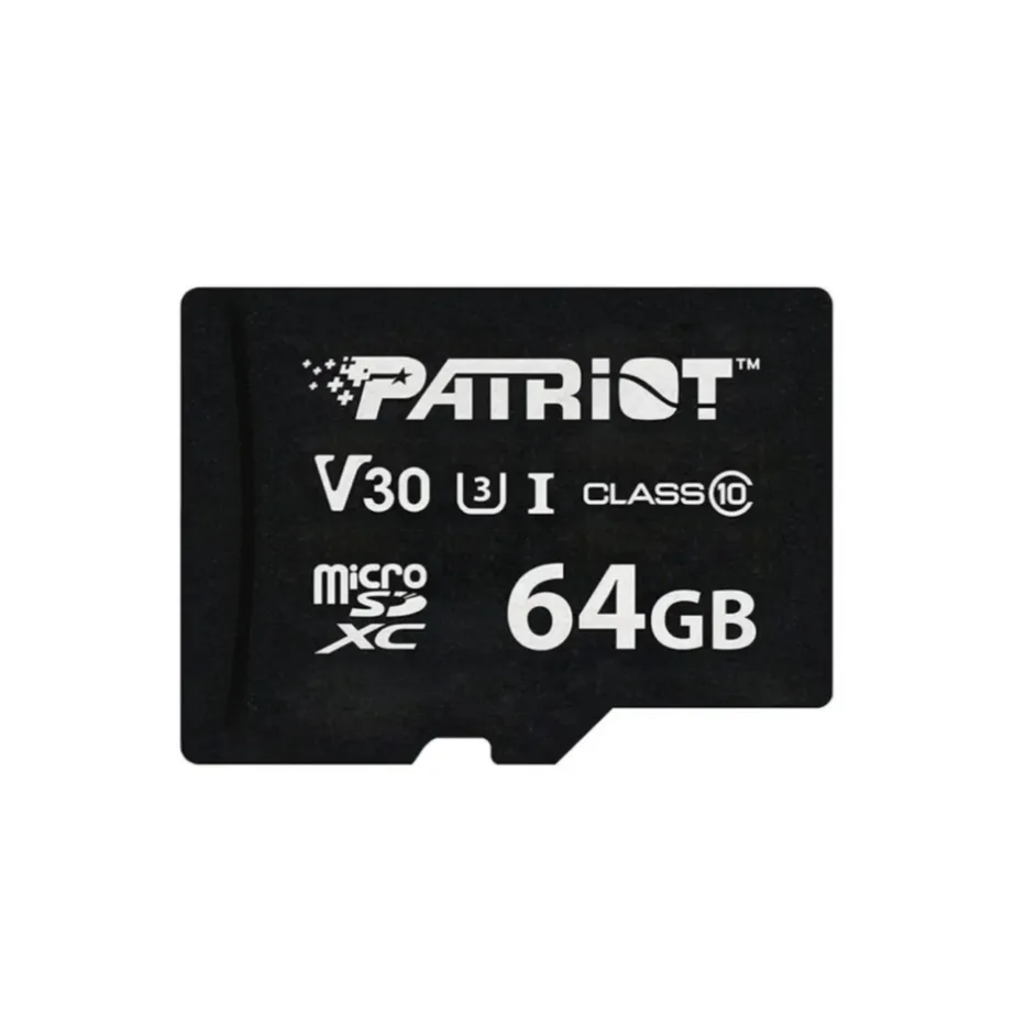 Patriot VX Series PSF64GVX31MCX 64GB microSDXC V30 U3 Class 10 mälukaart 80/90 MB/s, must, veekindel