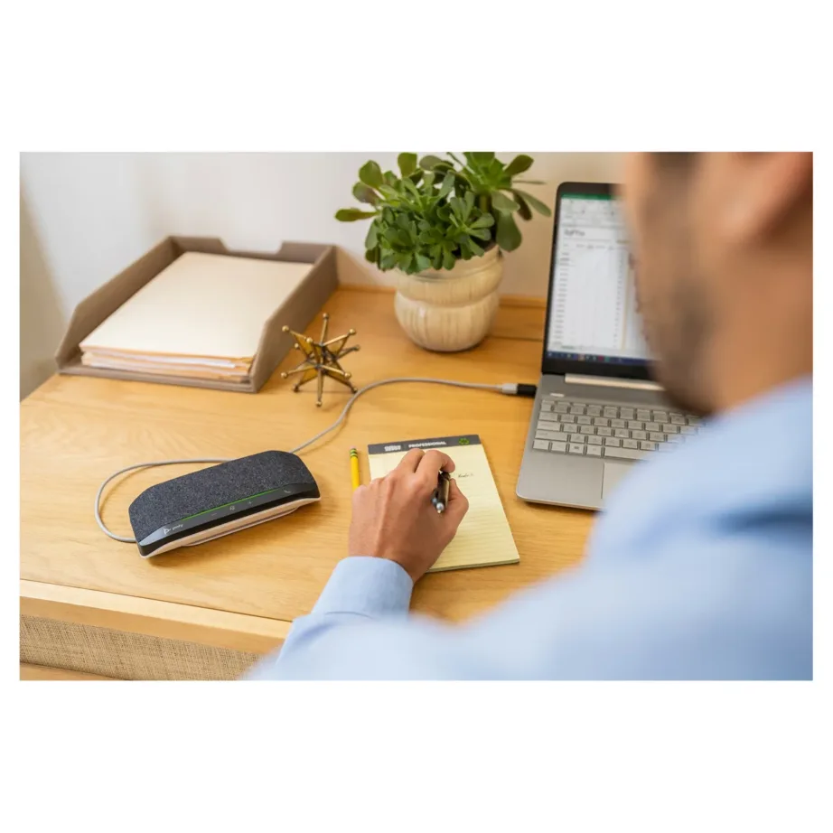 Poly Sync 10 182 × 89,2 × 32,5 mm must USB-A/USB-C juhtmega kõlartelefon PC-le ja Macile, mikrofoni vaigistusega – 4