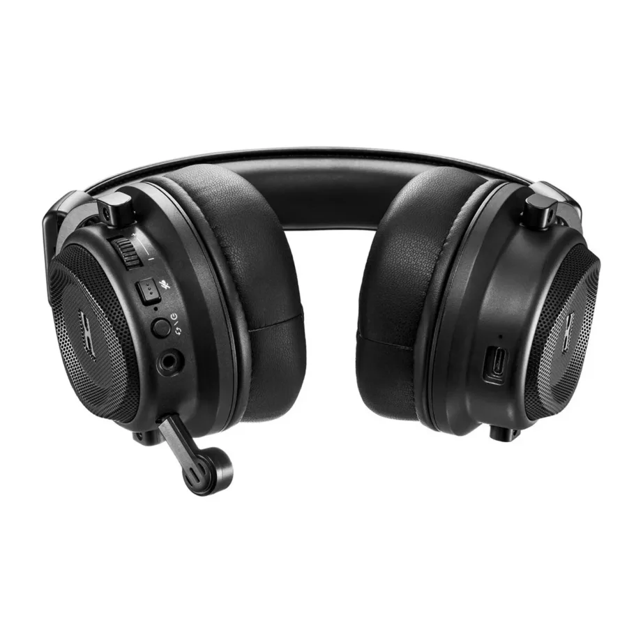 PowerColor ALPHYN AH10 mustad 50 mm juhtmevabad mängurikõrvaklapid USB-C/3,5 mm, ruumilise heliga, mikrofoniga – 5