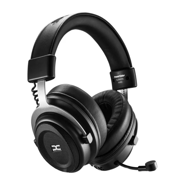 PowerColor ALPHYN AH10 mustad 50 mm juhtmevabad mängurikõrvaklapid USB-C/3,5 mm, ruumilise heliga, mikrofoniga