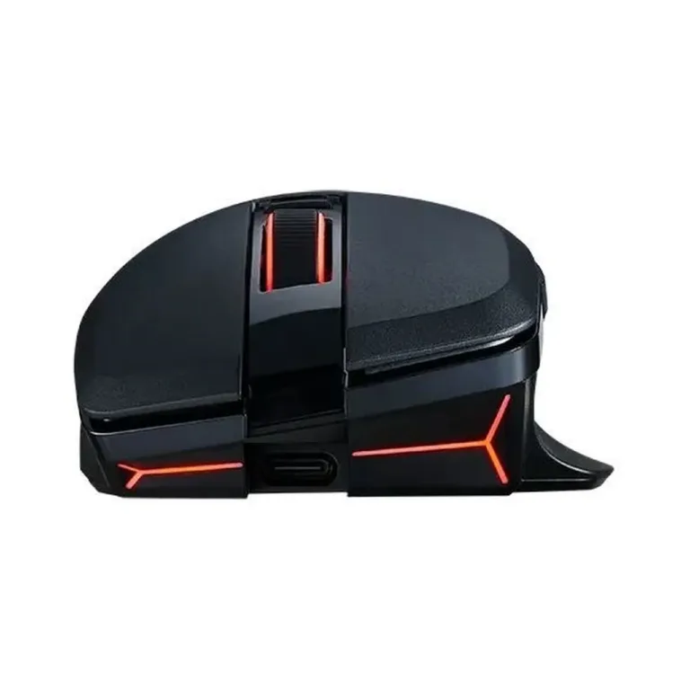 PowerColor ALPHYN AM10 26000 DPI must ergonoomiline juhtmevaba mängurihiir ARGB valgustusega, 2,4 GHz/BT/USB, 50 h aku, 6 nuppu, laadimiskaabel