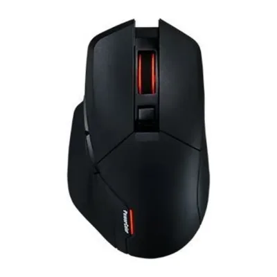 PowerColor ALPHYN AM10 26000 DPI must ergonoomiline juhtmevaba mängurihiir ARGB valgustusega, 2,4 GHz/BT/USB, 50 h aku, 6 nuppu, laadimiskaabel