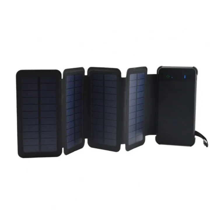 PowerNeed ES8000B 6W must päikesepaneeliga akupank, 8000 mAh, 2x USB, 156x82x28 mm matkale