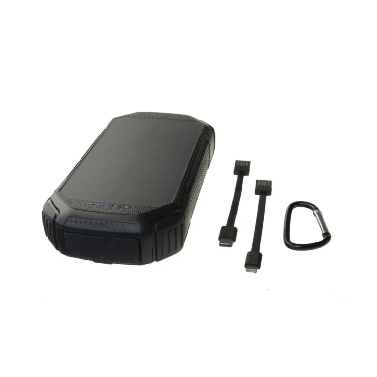 PowerNeed S20000C 20 000 mAh must päikesepaneeliga LiPo akupank kiirlaadimise ja taskulambiga, 2 seadme laadimiseks