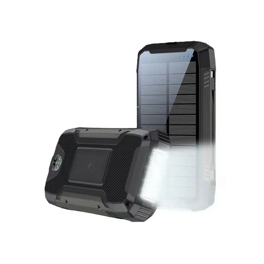 PowerNeed S20000Q 20000mAh must päikesepaneeliga akupank kiir- ja juhtmevaba laadimisega, USB-C/Lightning, universaalne välitingimustesse – 2