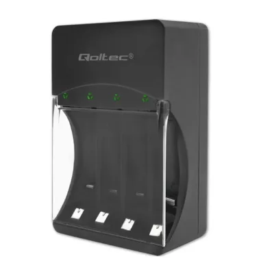 Qoltec 50653 4xAA/AAA Ni-MH akulaadija 220 V, 1,2 V väljundiga, ohutuskaitsetega