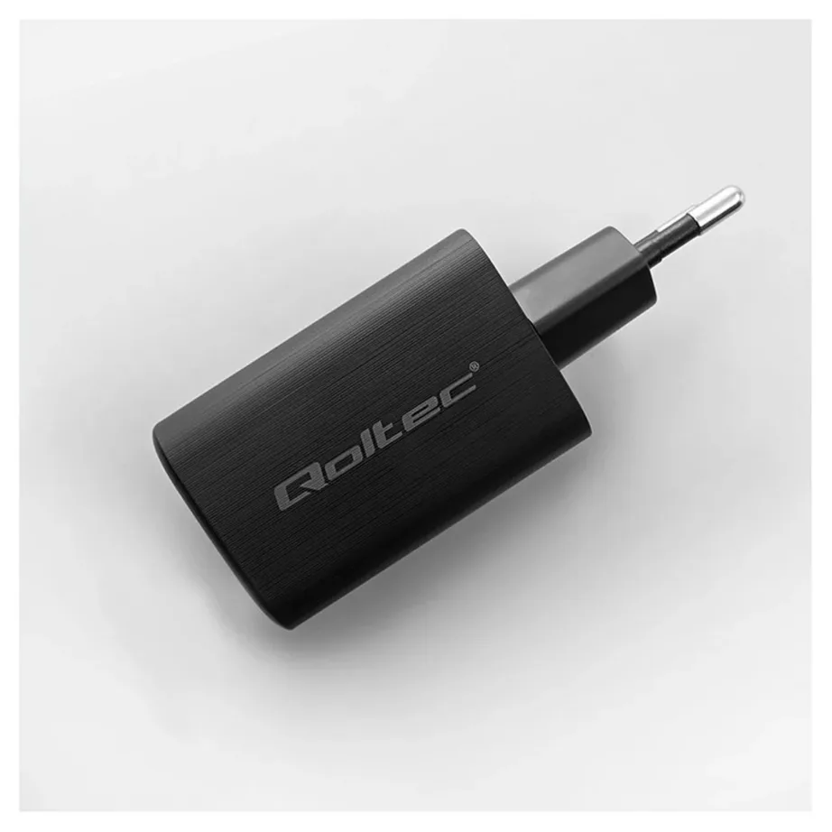Qoltec 50766 65W must USB-C PD 3.0 ja USB-A kiirlaadija sülearvutitele, tahvelarvutitele ja nutiseadmetele (220–240 V, 2 seadet) – 3