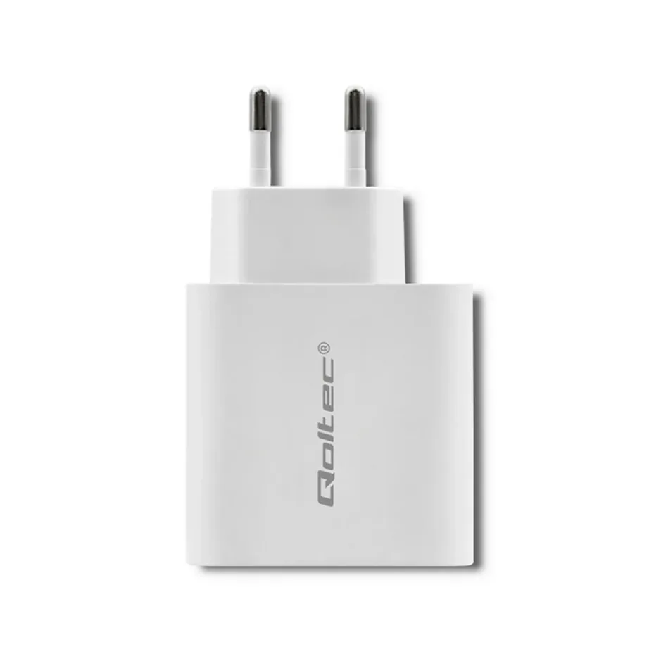 Qoltec 51718 45W valge USB-C PD ja USB seinalaadija 220–240V nutiseadmetele – 4