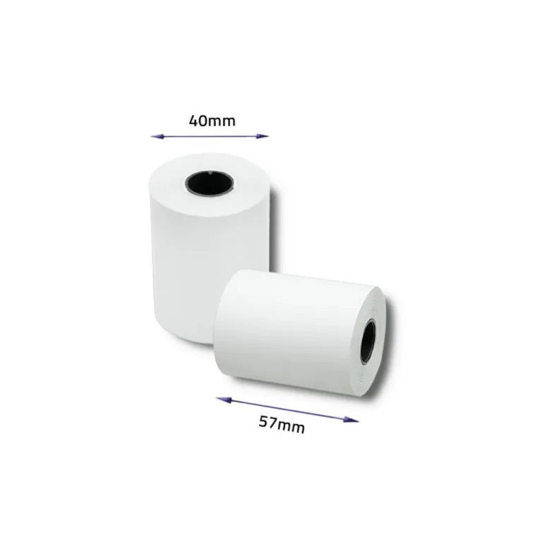 Qoltec 51899 57 mm x 16 m BPA-vaba valge termopaberirull, 55g/m², 10 tk pakis