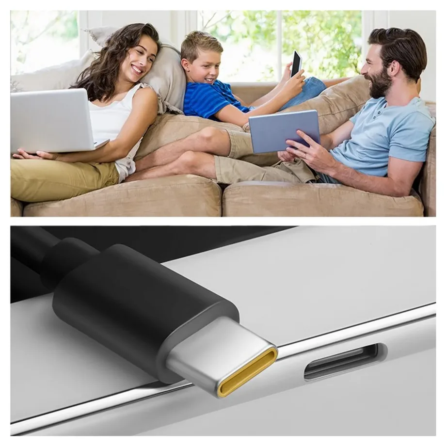 Qoltec 52386 GaN 65W USB-C PD 3.0 must kiirlaadija, 1,7 m kaabel, sis. Type C Europlug – 2