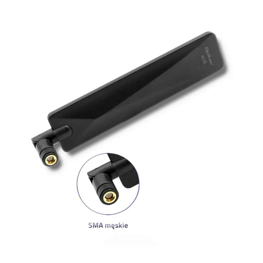 Qoltec 57018 7 dBi 600–2700 MHz must omnidirektsionaalne siseruumide 4G LTE antenn, SMA liidesega – 3