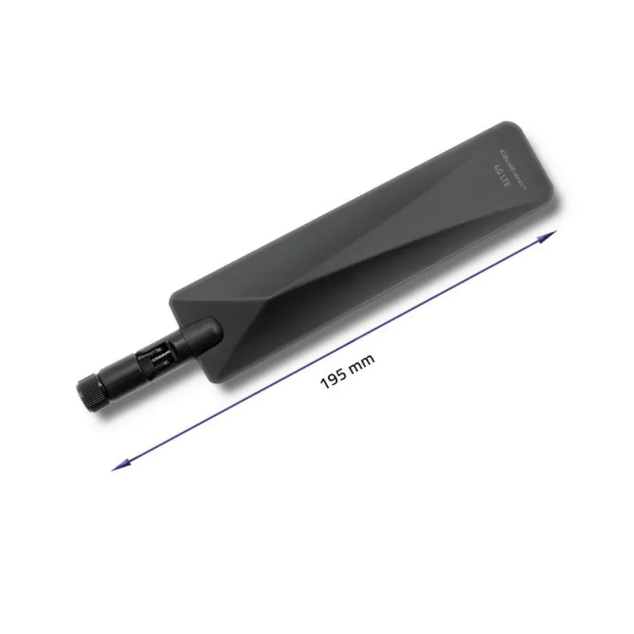 Qoltec 57018 7 dBi 600–2700 MHz must omnidirektsionaalne siseruumide 4G LTE antenn, SMA liidesega – 4