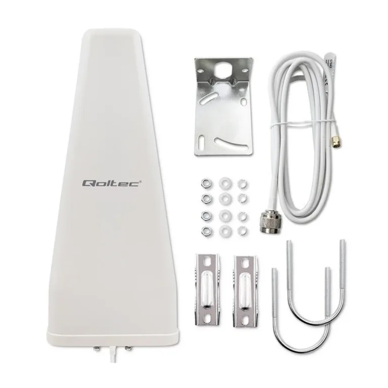 Qoltec 57043 14 dBi valge omnidirektsionaalne 4G LTE välisantenn 600–2700 MHz välitingimustesse