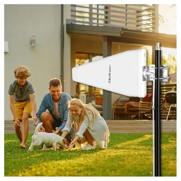 Qoltec 57043 14 dBi valge omnidirektsionaalne 4G LTE välisantenn 600–2700 MHz välitingimustesse