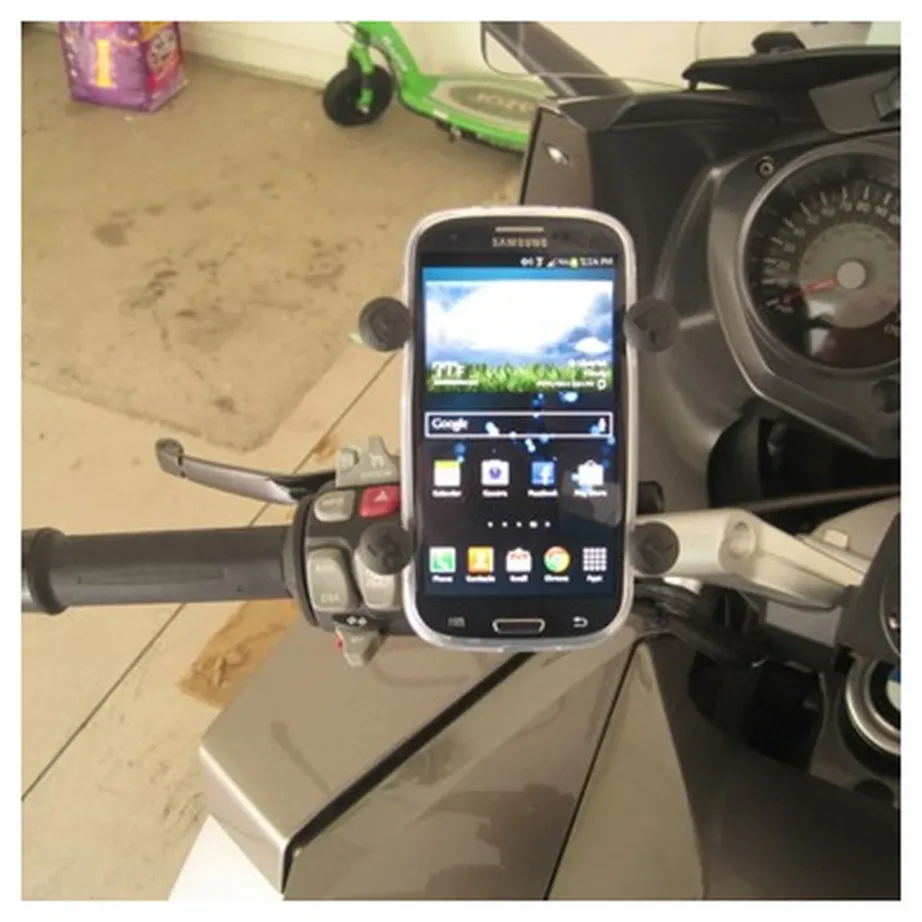 RAM Mounts RAM-B-149Z-UN7U universaalne X-Grip jalgratta/mootorratta telefonikinnitus, alumiinium/plastik, must, 0,5–1,25″ lenksule, ühilduvus iPhone/Samsung/Sony ja teistega – 6