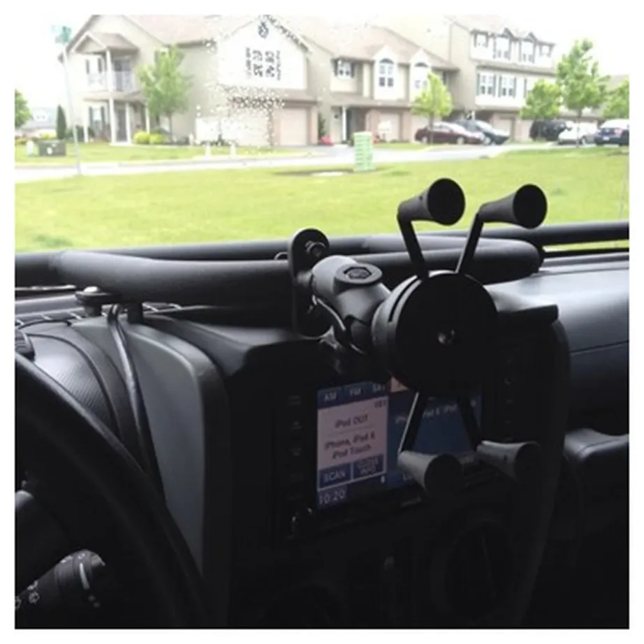 RAM Mounts RAM-B-149Z-UN7U universaalne X-Grip jalgratta/mootorratta telefonikinnitus, alumiinium/plastik, must, 0,5–1,25″ lenksule, ühilduvus iPhone/Samsung/Sony ja teistega – 7