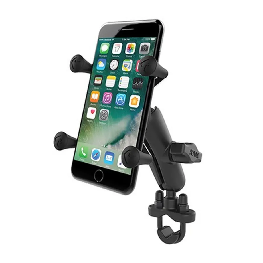 RAM Mounts RAM-B-149Z-UN7U universaalne X-Grip jalgratta/mootorratta telefonikinnitus, alumiinium/plastik, must, 0,5–1,25″ lenksule, ühilduvus iPhone/Samsung/Sony ja teistega